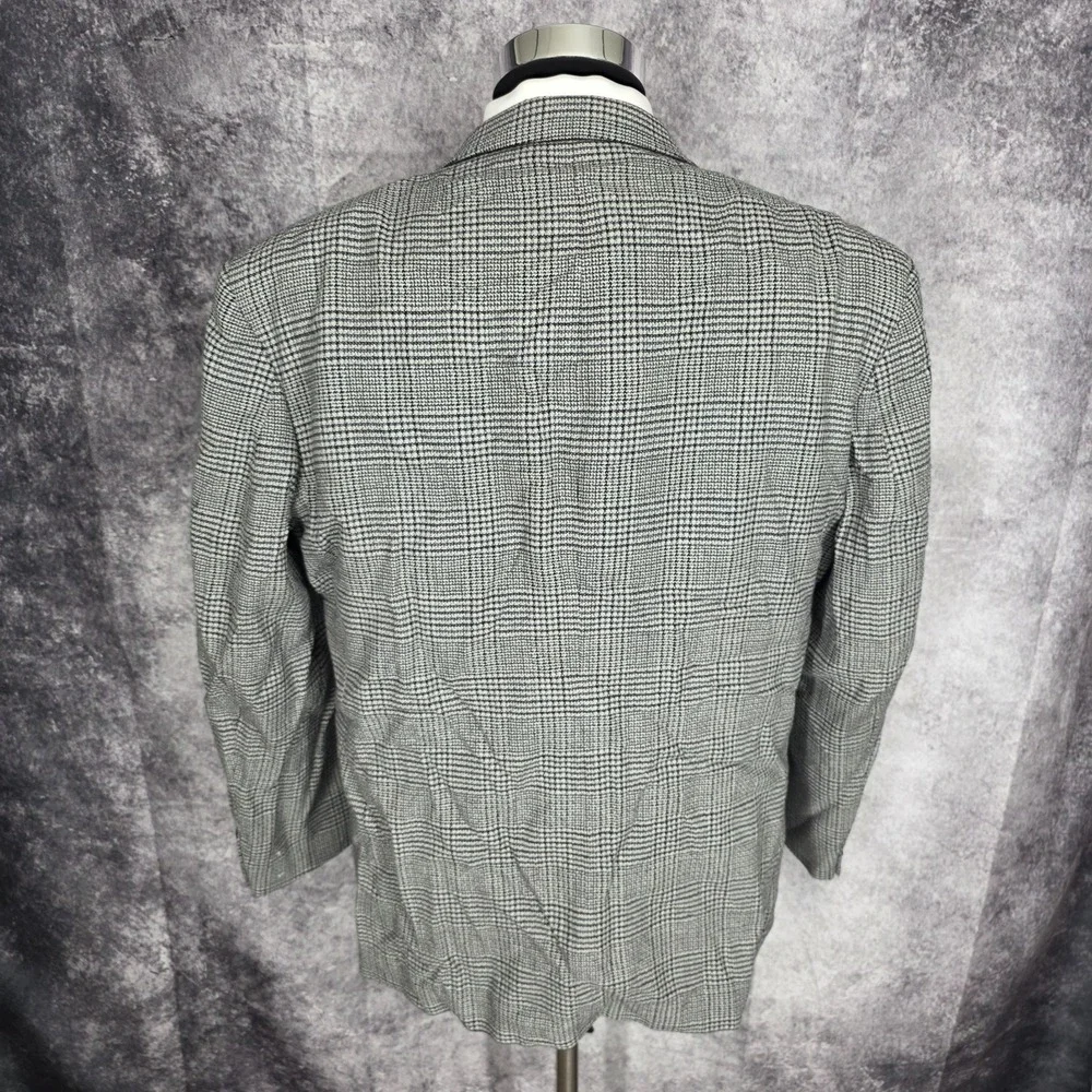 Gianfranco Ruffini  Blazer Mens 46R Gray Glenplaid Sports Coat Jacket‎ Silk 2B